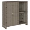 vidaXL Badschrank mit Speicher mit Tür Grau 100 x 36 x 102 cm Rattan