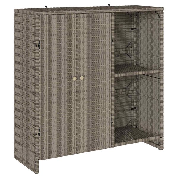 vidaXL Badschrank mit Speicher mit Tür Grau 100 x 36 x 102 cm Rattan