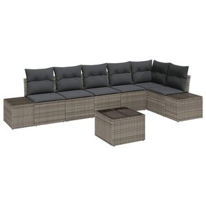 vidaXL Gartensofa-set mit Speicher Hellgrau Poly-Rattan