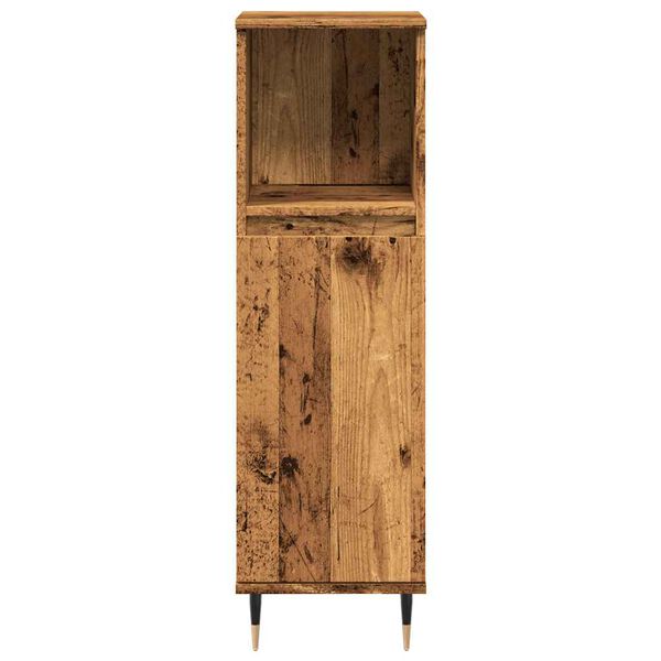 vidaXL Badschrank Altholz-Optik 30x30x100 cm Holzwerkstoff