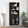 vidaXL Highboard Schwarz Eichen-Optik 69,5 x 34 x 180 cm Holzwerkstoff