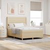 vidaXL Boxspringbett mit Matratze Creme 140 x 200 cm Stoff