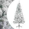 vidaXL K&uuml;nstlicher Weihnachtsbaum 240 cm PVC und Stahl Gr&uuml;n und Wei&szlig;