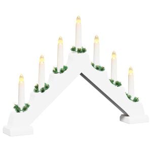 vidaXL Weihnachtskerzenbr&uuml;cke 7 LEDs Warmes Wei&szlig; 39,5 x 5 x 29 cm