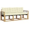 vidaXL Outdoor-Sofagarnitur mit Kissen 3 pcs Wei&szlig; und Creme