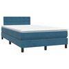 vidaXL Boxspringbett mit Matratze & LED Dunkelblau 120x220 cm Samt