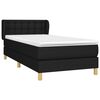 vidaXL Boxspringbett mit Matratze Schwarz 90x190 cm Stoff