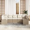 vidaXL Gartensofa-set mit Kissen 7 pcs Beige Poly Rattan