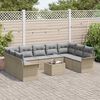 vidaXL Gartensofa-set mit Kissen 10 pcs Beige Poly-Rattan