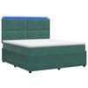 vidaXL LED Boxspringbett mit Matratze Dunkelgr&uuml;n 140 x 190 cm Samt
