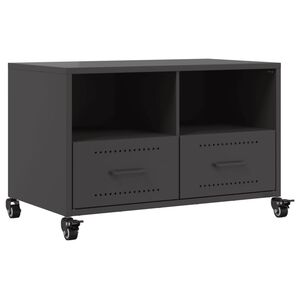 vidaXL TV-Schrank Schwarz 68x39x43,5 cm Stahl