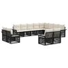 vidaXL Gartensofa-set 12 Stk. Schwarz und Cremewei&szlig; Poly-Rattan