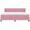 vidaXL Boxspringbett mit Matratze mit Kopfteil Rosa 180 x 200 cm Samt
