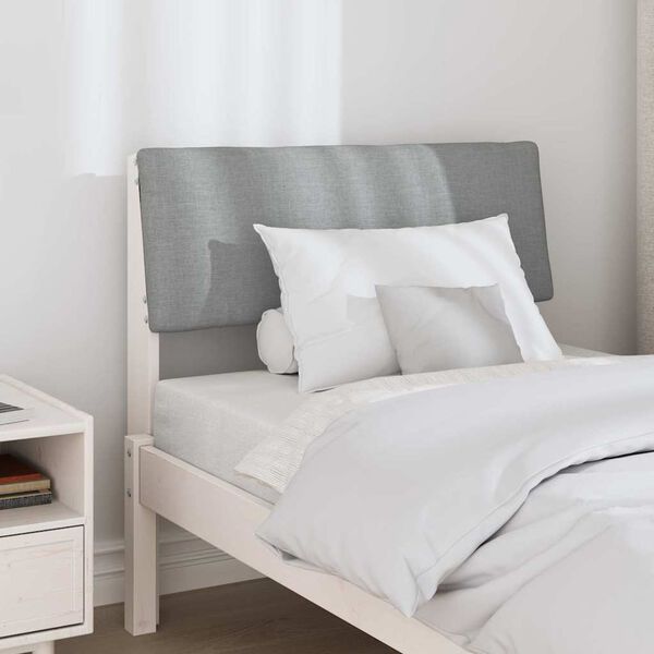 vidaXL Gepolstertes Kopfteil Hellgrau 80 cm Massives Kiefernholz