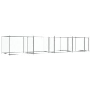 vidaXL Hundezwinger mit T&uuml;ren Grau 8x2x1,5 m Verzinkter Stahl