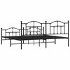 vidaXL Bettgestell mit Kopf- und Fußteil Metall Schwarz 193x203 cm