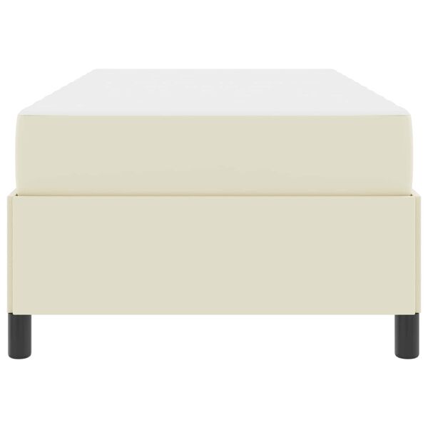 vidaXL Bettgestell mit Matratze Creme 100 x 200 cm Kunstleder