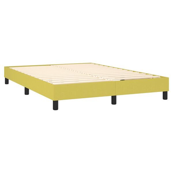 vidaXL Boxspringbett mit Matratze Gr&uuml;n 140x200 cm Stoff