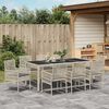 vidaXL Garten Essgruppe 9 pcs Hellgrau Poly-Rattan