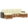 vidaXL Outdoor-Sofagarnitur 6 stk. Natur und Creme Polyester