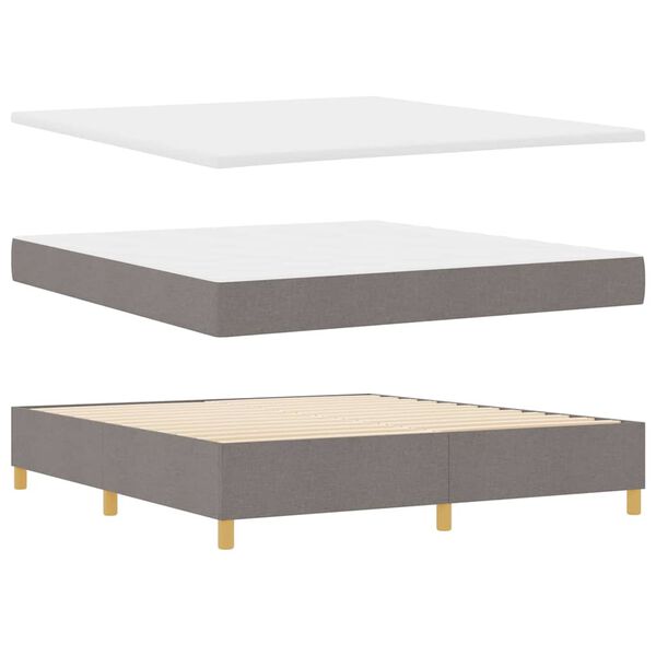 vidaXL Boxspringbett mit Matratze Taupe 180 x 200 cm Stoff
