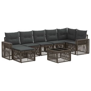 vidaXL Gartensofa-set 8 stk. Grau und Dunkelgrau Poly-Rattan