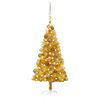 vidaXL Künstlicher Weihnachtsbaum Beleuchtung & Kugeln Gold 120 cm PET