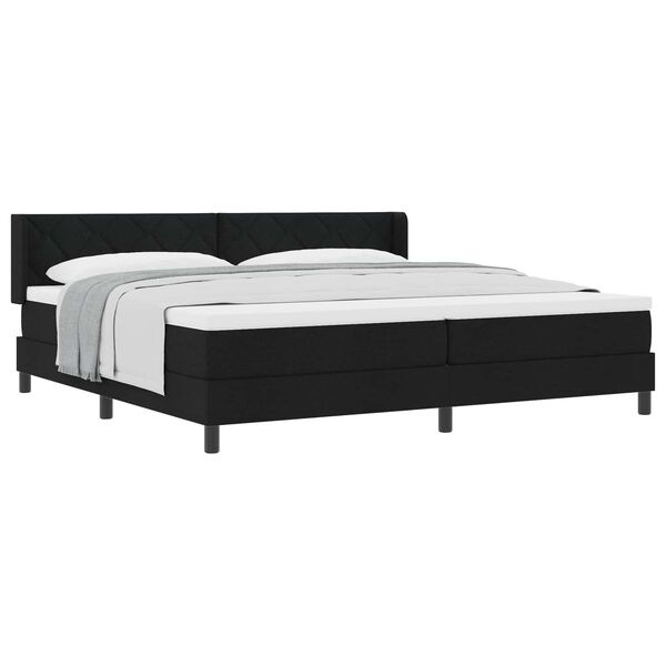 vidaXL Boxspringbett mit Matratze Schwarz 200 x 200 cm Stoff