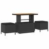 vidaXL Garten Essgruppe 3 stk. Schwarz Poly-Rattan