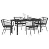 vidaXL Garten Essgruppe 5 pcs Schwarz Poly-Rattan