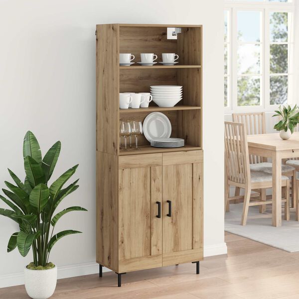 vidaXL Highboard Artisan-Eiche 69,5 x 34 x 180 cm Holzwerkstoff