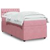 vidaXL Boxspringbett mit Matratze Rosa 100x200 cm Samt