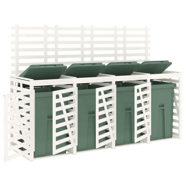 vidaXL Mülltonnenbox für 4 Tonnen Weiß Massivholz Kiefer