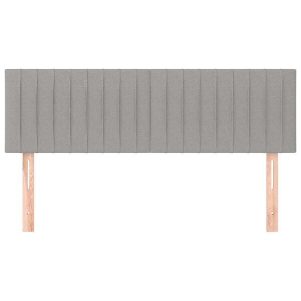 vidaXL Kopfteile 2 Stk. Hellgrau 72x5x78/88 cm Stoff
