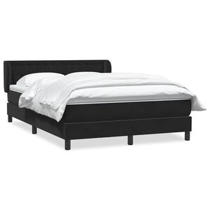 vidaXL Boxspringbett mit Matratze Schwarz 160x220 cm Samt