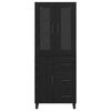 vidaXL Highboard 2 pcs Schwarz Eichen-Optik Engineered Wood und Glas