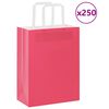 vidaXL Papiertragetaschen 250 Stk. mit Henkeln Rosa 21x11x28 cm