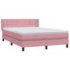 vidaXL Boxspringbett mit Matratze Rosa 160x210 cm Samt