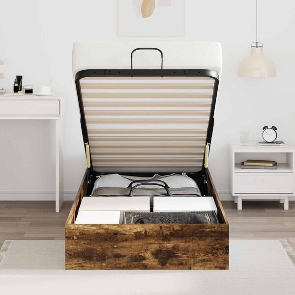 vidaXL Ottoman Bettgestell Ger&auml;ucherte Eiche 193 x 120 x 25 cm