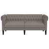 vidaXL Chesterfield-Sofa 2-Sitzer Taupe Stoff