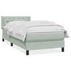 vidaXL Boxspringbett mit Matratze Hellgrau 80x220 cm Samt