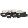 vidaXL Garten-Sofa-Set mit Kissen mit Kissen 13 pcs Schwarz und Creme