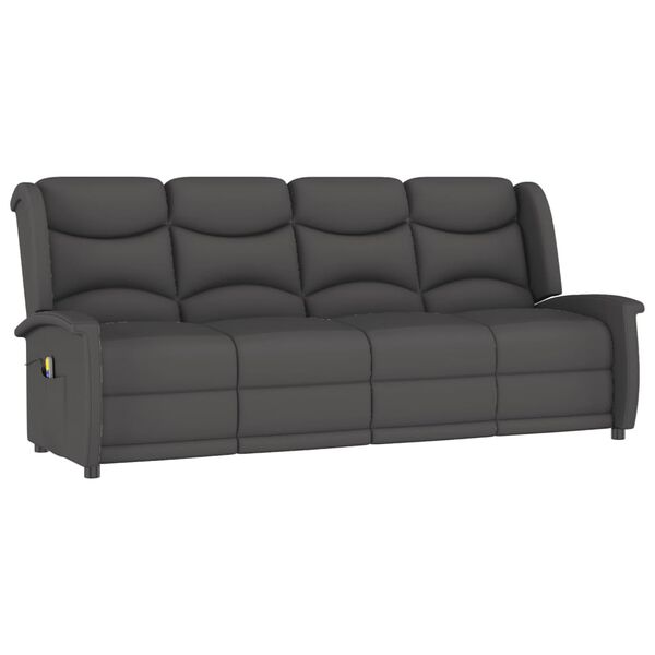 vidaXL 4-Sitzer Massagesessel Dunkelgrau Mikrofaser-Gewebe