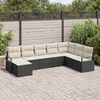 vidaXL Sofa Set mit Kissen 8 pcs Schwarz Poly Rattan