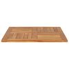 vidaXL Tischplatte Massivholz Teak Quadratisch 80&times;80&times;2,5 cm