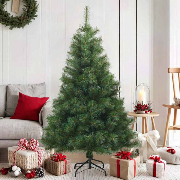 vidaXL Künstlicher klappbarer Weihnachtsbaum Grün 150 cm PVC, Stahl