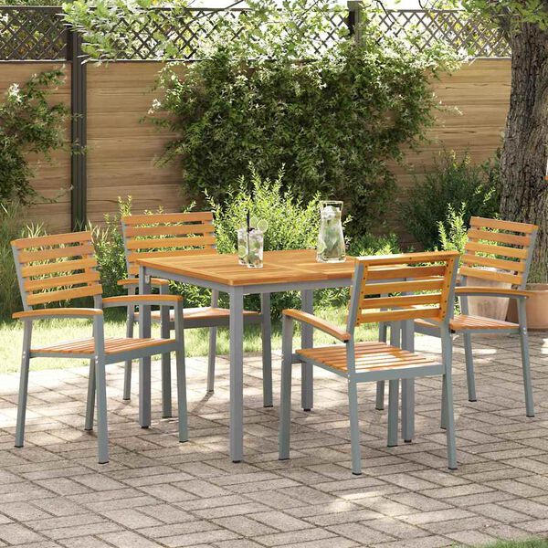 vidaXL Gartenstuhl 4 pcs Braun 56 x 57 x 87 cm Massivholz Akazie