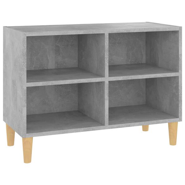vidaXL TV-Schrank mit Massivholz-Beinen Betongrau 69,5x30x50 cm