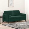 vidaXL 2-Sitzer-Sofa mit Zierkissen Dunkelgrün 140 cm Samt