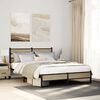 vidaXL Metallbett ohne Matratze Sonoma-Eiche 135x190 cm